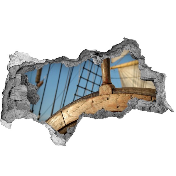 Sticker effetto rottura muro Una nave in mare