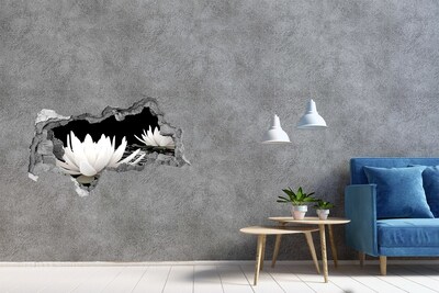 Decorazione da parete buco nel muro Fiori d'acqua in uno stagno misterioso