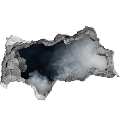 Sticker effetto rottura muro Un muro in rovina con vista sulle nuvole