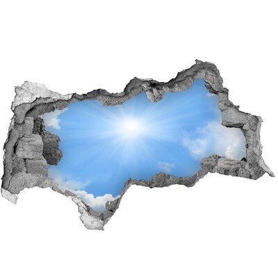 Adesivo con vista dietro il muro Cielo con raggi di sole