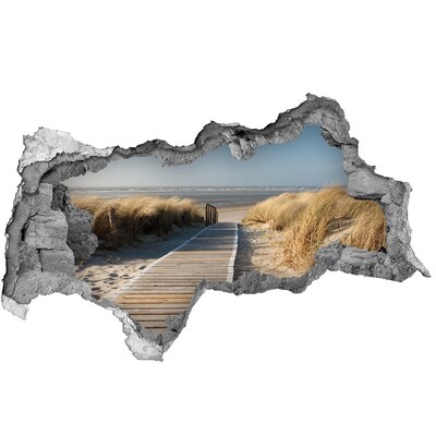 Sticker effetto rottura muro Cartello per la spiaggia