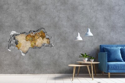 Decorazione da parete buco nel muro Mappa dell'Africa sul muro