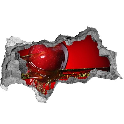 Decorazione da parete buco nel muro Mela rossa nel cemento