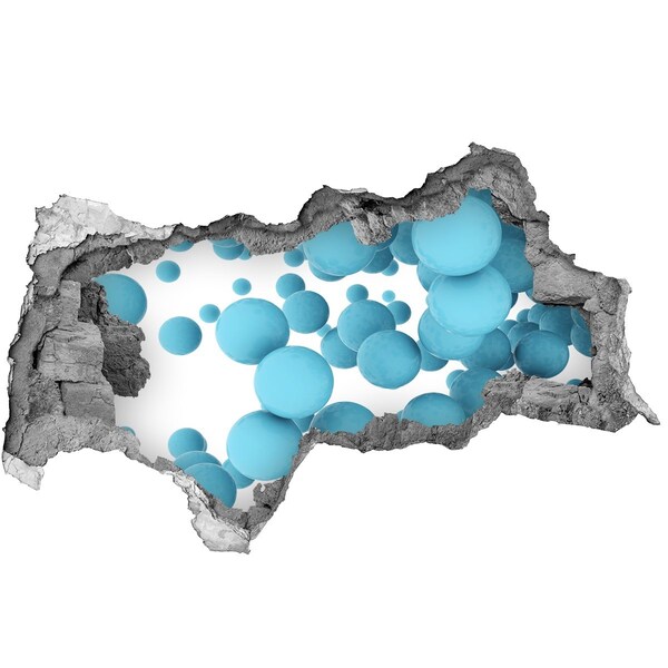 Decorazione da parete buco nel muro Bolle nello spazio blu