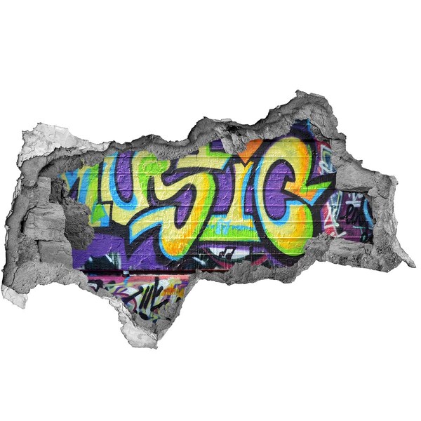 Sticker effetto rottura muro Graffiti su un muro danneggiato