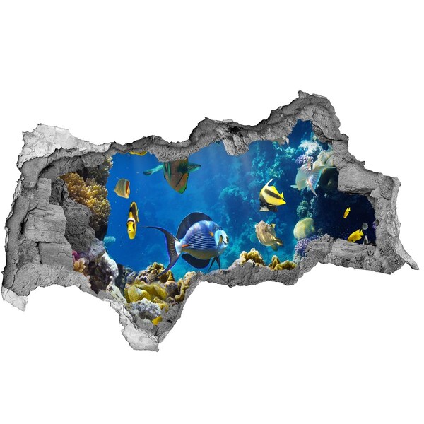Sticker effetto rottura muro Il mondo sottomarino della barriera corallina
