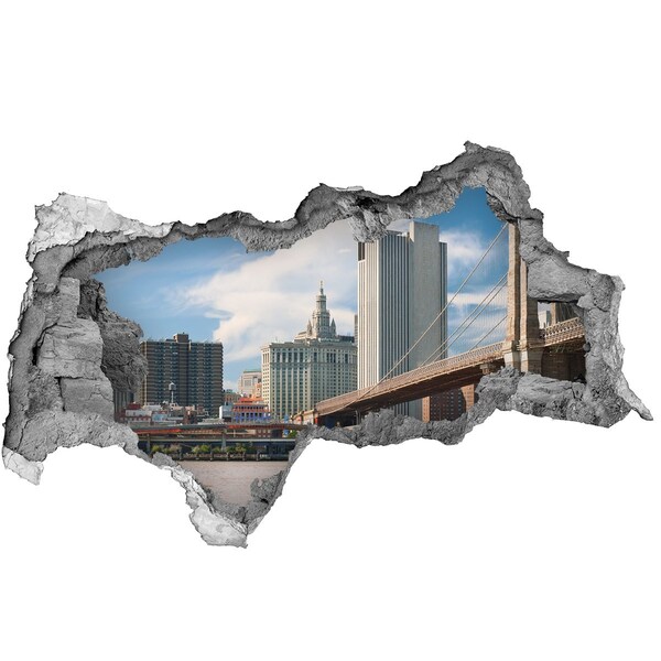 Adesivo con vista dietro il muro Veduta di New York
