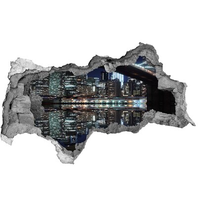 Decorazione da parete buco nel muro Panorama notturno della città