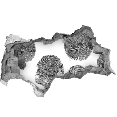 Adesivo con vista dietro il muro Impronta digitale sul muro