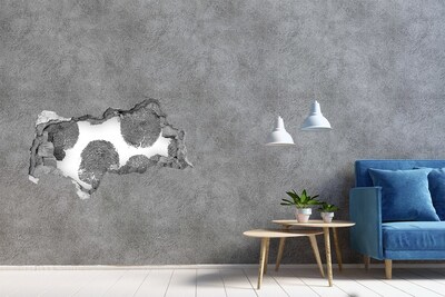 Adesivo con vista dietro il muro Impronta digitale sul muro