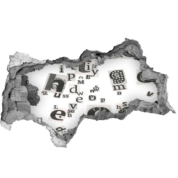 Adesivo con vista dietro il muro Un buco letterario nel muro