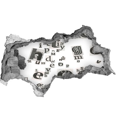 Adesivo con vista dietro il muro Un buco letterario nel muro