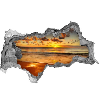 Adesivo con vista dietro il muro Tramonto sull'oceano