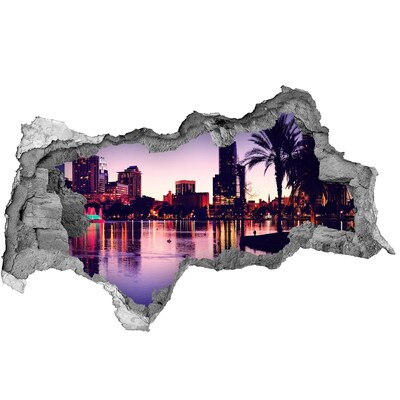 Decorazione da parete buco nel muro Tramonto sulla città