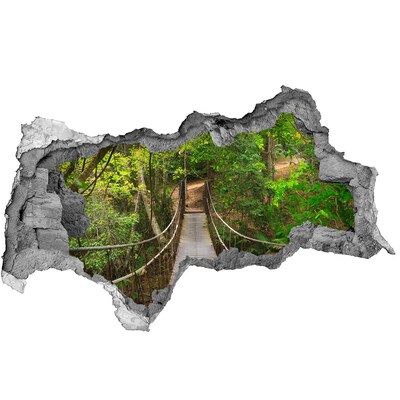 Adesivo con vista dietro il muro Un ponte immerso nel verde