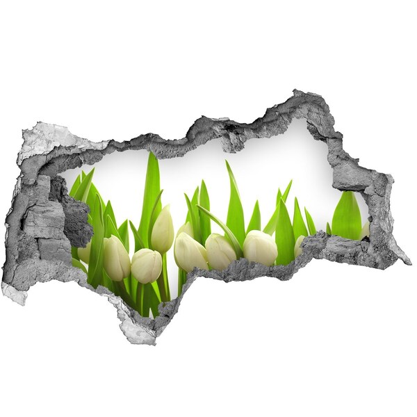 Sticker effetto rottura muro Fiori in giardino