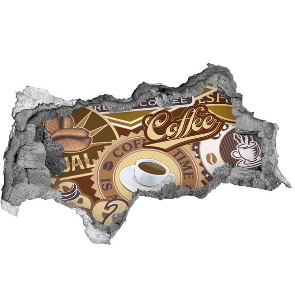 Adesivo con vista dietro il muro Il piacere del caffè