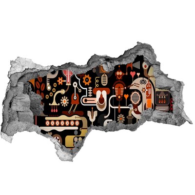 Sticker effetto rottura muro Il mondo futuristico dei robot