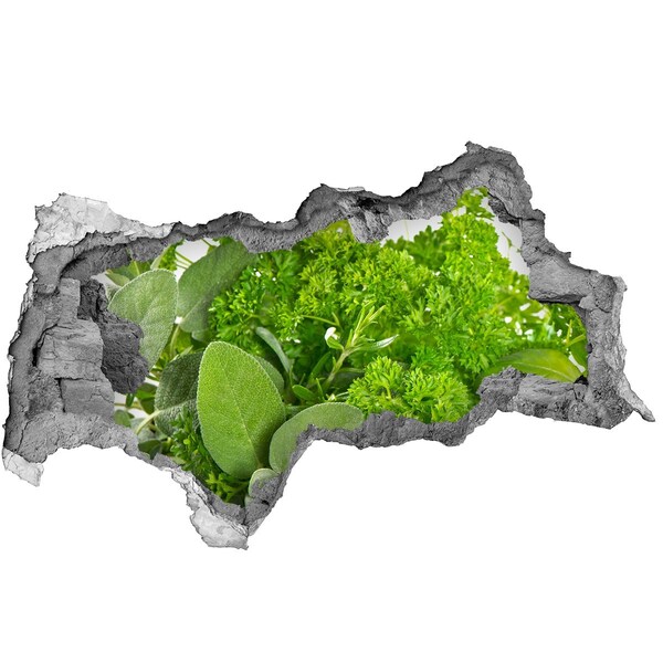 Sticker effetto rottura muro Un'oasi verde in cemento