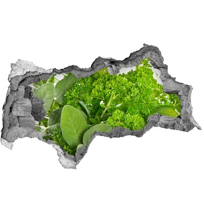 Sticker effetto rottura muro Un'oasi verde in cemento