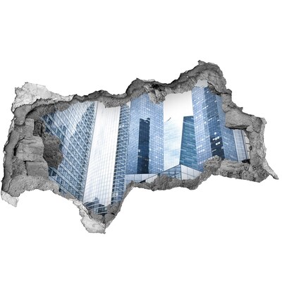 Adesivo con vista dietro il muro Architettura moderna nel paesaggio urbano