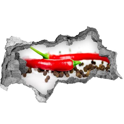 Sticker effetto rottura muro Spezie piccanti in cucina