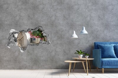 Adesivo con vista dietro il muro Una strada affascinante in Grecia