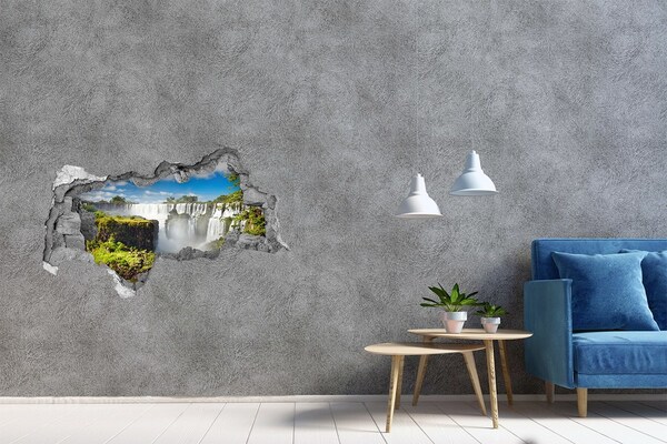 Sticker effetto rottura muro Cascate di Iguazú