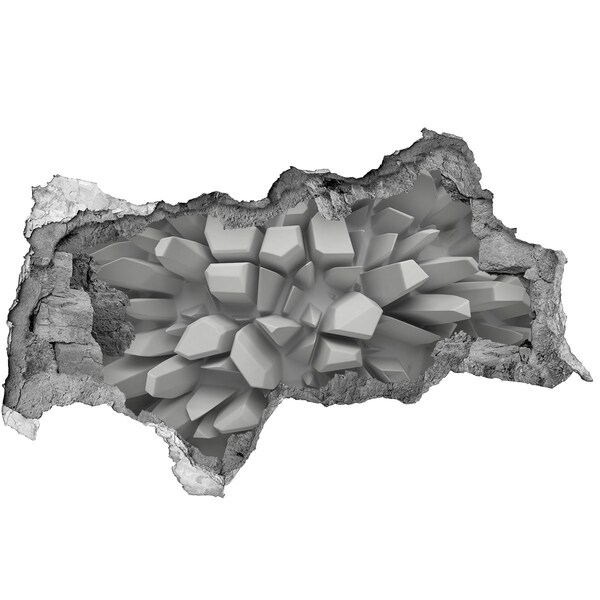 Adesivo con vista dietro il muro Muro di cristallo rotto