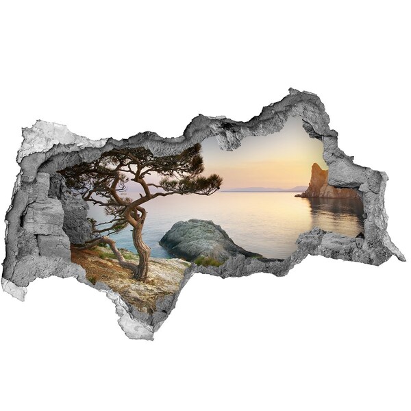 Decorazione da parete buco nel muro Vista sul mare al tramonto