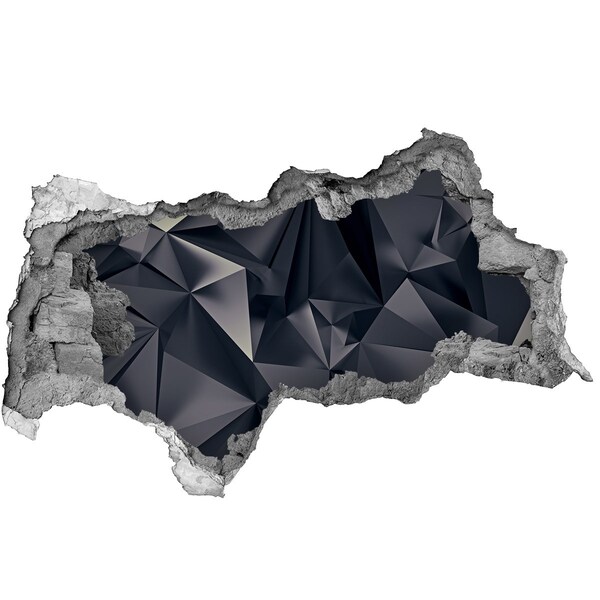 Adesivo con vista dietro il muro Profondità geometrica nera