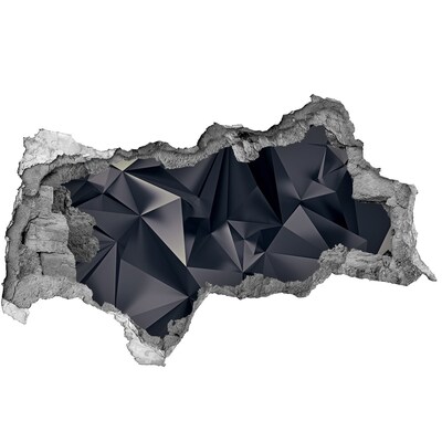 Adesivo con vista dietro il muro Profondità geometrica nera
