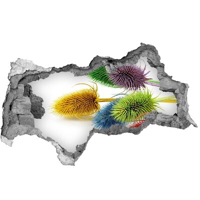 Sticker effetto rottura muro Esplosione floreale nel cemento