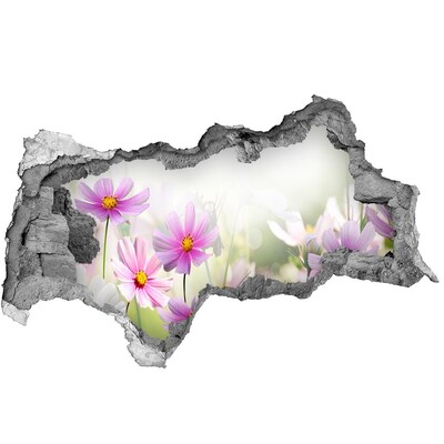 Sticker effetto rottura muro Un paradiso di fiori dietro il muro