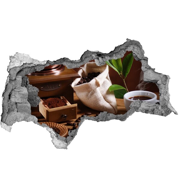 Adesivo con vista dietro il muro Caffè nel comfort di casa tua