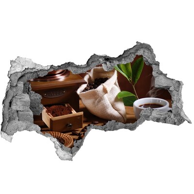 Adesivo con vista dietro il muro Caffè nel comfort di casa tua