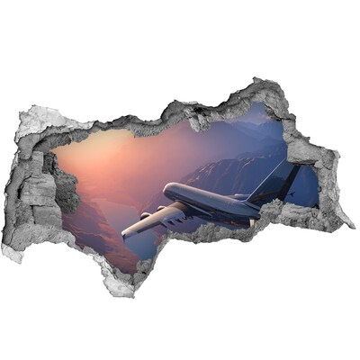 Sticker effetto rottura muro Volo sopra le montagne