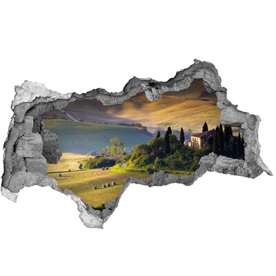Sticker effetto rottura muro Il paesaggio idilliaco della Toscana
