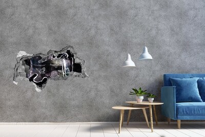 Adesivo con vista dietro il muro Farfalle in uno spazio magico