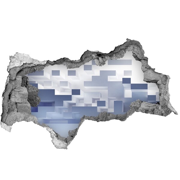 Sticker effetto rottura muro Spazio astratto nelle tonalità del blu