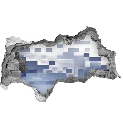Sticker effetto rottura muro Spazio astratto nelle tonalità del blu