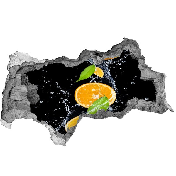 Adesivo con vista dietro il muro Un rinfrescante ruscello di agrumi