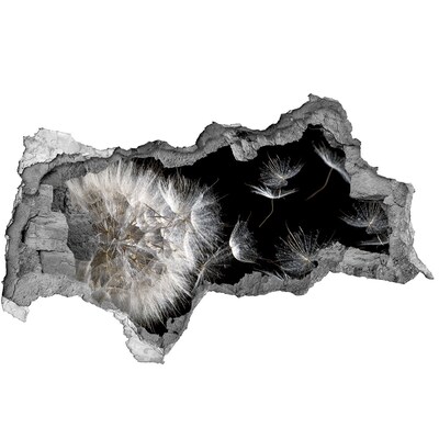 Sticker effetto rottura muro Denti di leone nello spazio nero