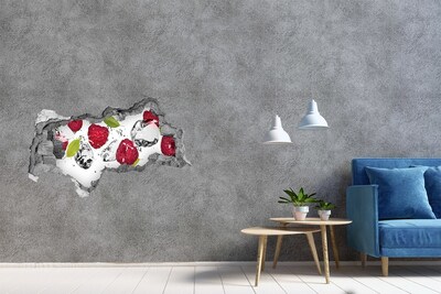 Sticker effetto rottura muro Paradiso di frutta con ghiaccio