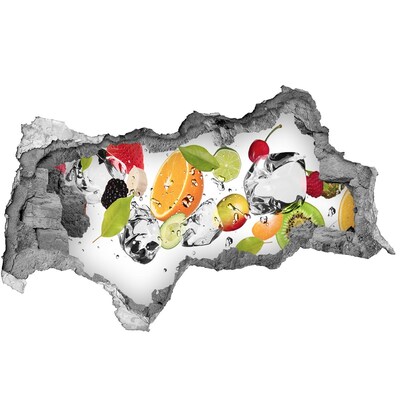 Adesivo con vista dietro il muro Cocktail di frutta in una cascata