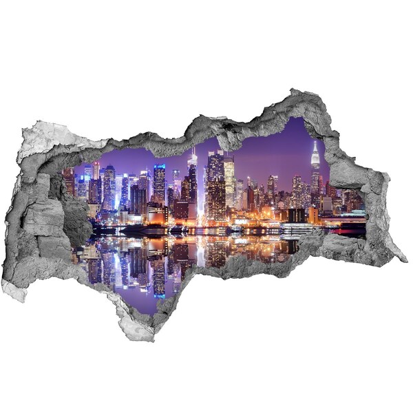 Decorazione da parete buco nel muro New York di notte