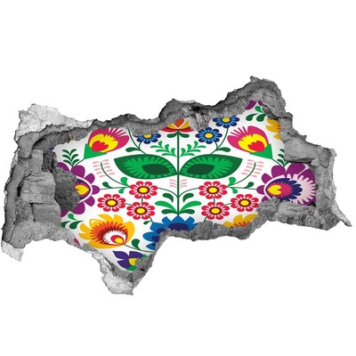 Adesivo con vista dietro il muro Motivo floreale su sfondo di cemento