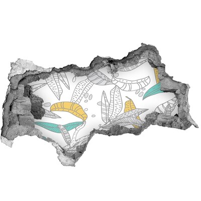 Sticker effetto rottura muro Un'oasi tropicale in mezzo al cemento