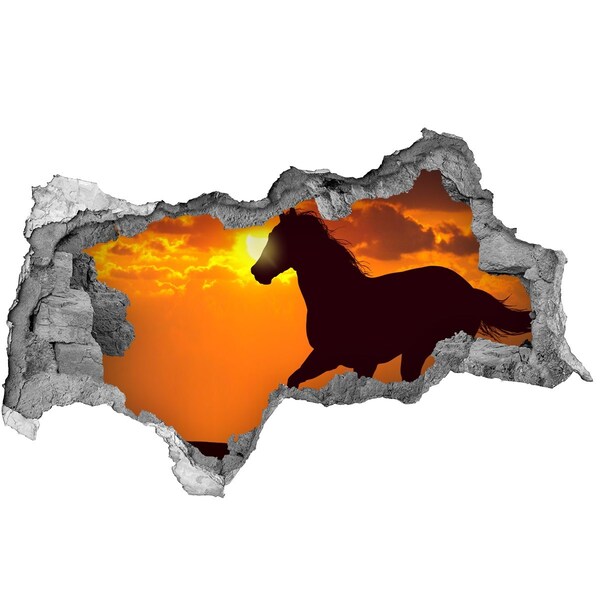 Decorazione da parete buco nel muro Cavallo al tramonto