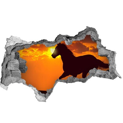 Decorazione da parete buco nel muro Cavallo al tramonto